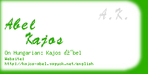 abel kajos business card